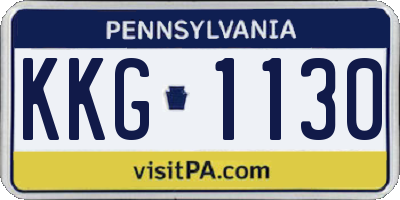 PA license plate KKG1130