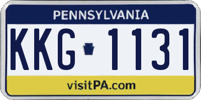 PA license plate KKG1131