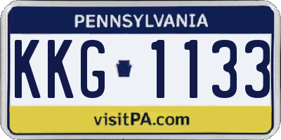PA license plate KKG1133