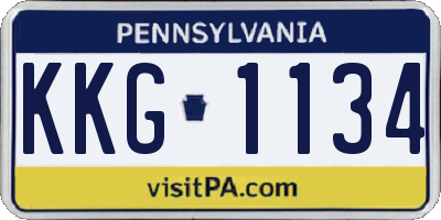 PA license plate KKG1134