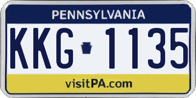 PA license plate KKG1135