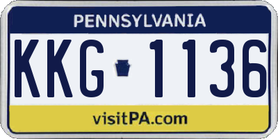PA license plate KKG1136