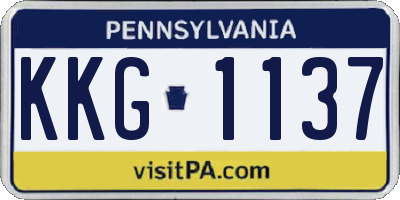 PA license plate KKG1137