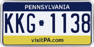 PA license plate KKG1138
