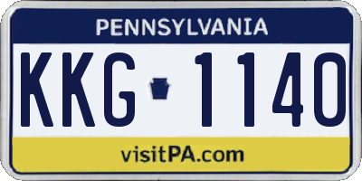 PA license plate KKG1140