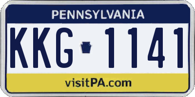 PA license plate KKG1141