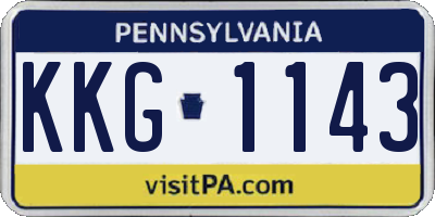 PA license plate KKG1143