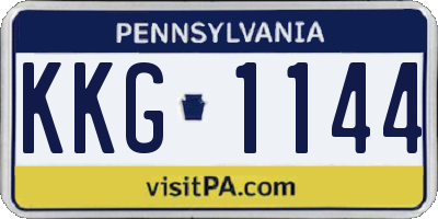 PA license plate KKG1144
