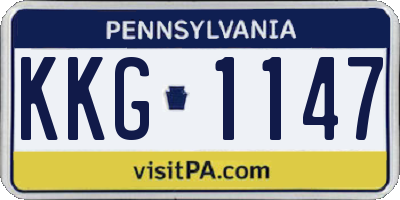 PA license plate KKG1147