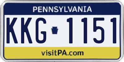 PA license plate KKG1151