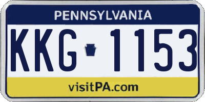 PA license plate KKG1153