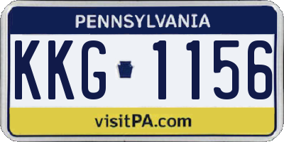 PA license plate KKG1156