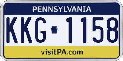PA license plate KKG1158