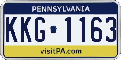 PA license plate KKG1163