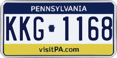 PA license plate KKG1168