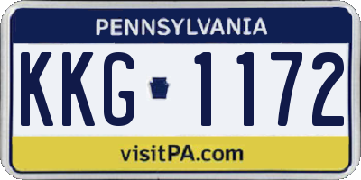 PA license plate KKG1172