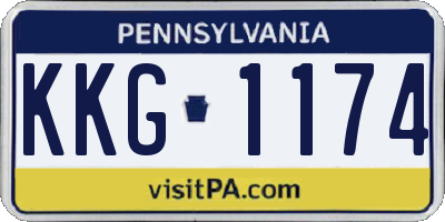 PA license plate KKG1174