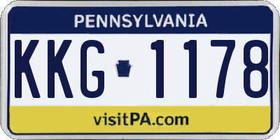PA license plate KKG1178