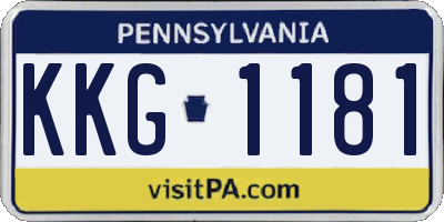 PA license plate KKG1181