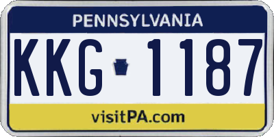 PA license plate KKG1187