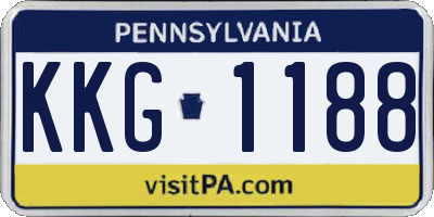 PA license plate KKG1188