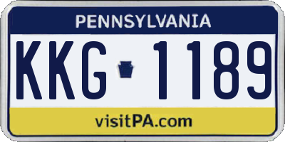 PA license plate KKG1189