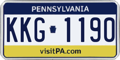 PA license plate KKG1190