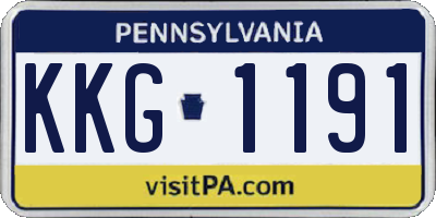 PA license plate KKG1191