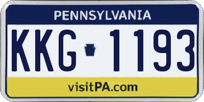 PA license plate KKG1193