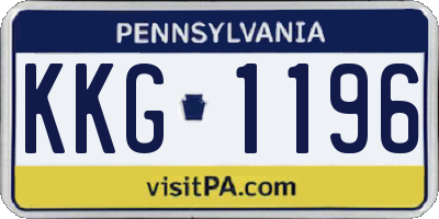 PA license plate KKG1196