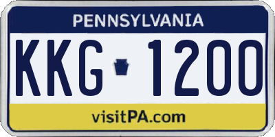 PA license plate KKG1200