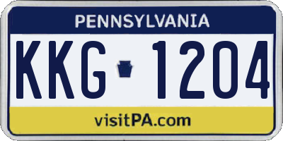 PA license plate KKG1204