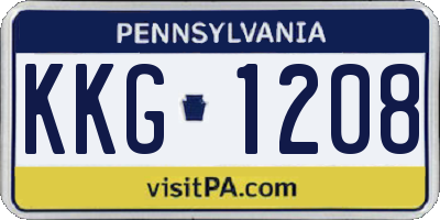 PA license plate KKG1208