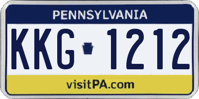 PA license plate KKG1212