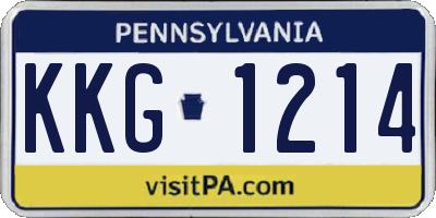 PA license plate KKG1214
