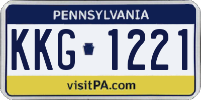 PA license plate KKG1221