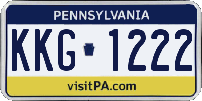 PA license plate KKG1222