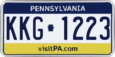 PA license plate KKG1223