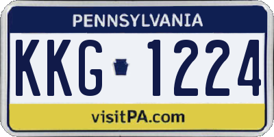 PA license plate KKG1224