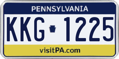PA license plate KKG1225