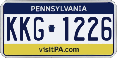 PA license plate KKG1226