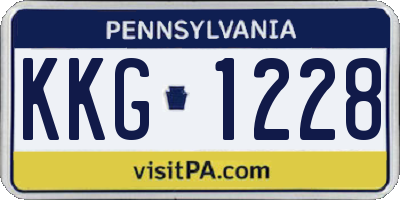 PA license plate KKG1228