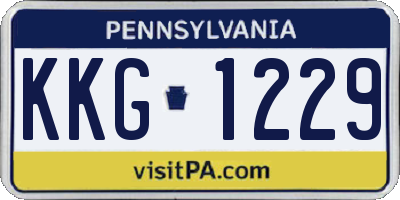 PA license plate KKG1229