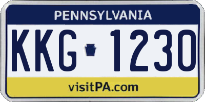 PA license plate KKG1230