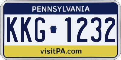PA license plate KKG1232