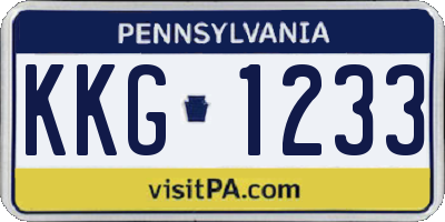 PA license plate KKG1233