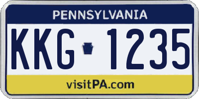 PA license plate KKG1235