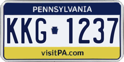 PA license plate KKG1237
