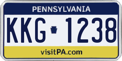 PA license plate KKG1238