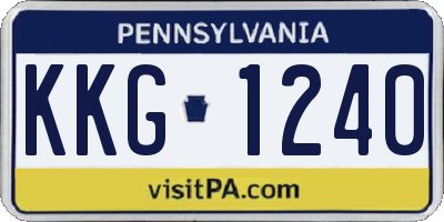 PA license plate KKG1240